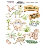 Набор наклеек (стикеров) 16 шт Dinosauria  178, ТМ Фабрика Декора