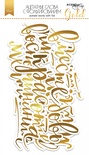 Ацетатные высеченные слова c фольгированием от Scrapmir - Gold (золотые), 12шт