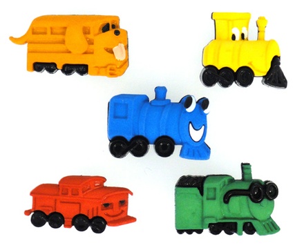 Набор декоративных пуговиц Dress It Up - Choo Choos