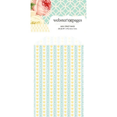 Конвертик Webster's Pages - Bulk Mini Bag Hearts: Yellow, размер 10х7 см, 1 шт.