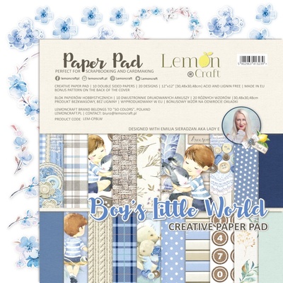 Набір паперу для скрапбукінгу Lemoncraft - Boy's Little World, 30.5х30.5 см