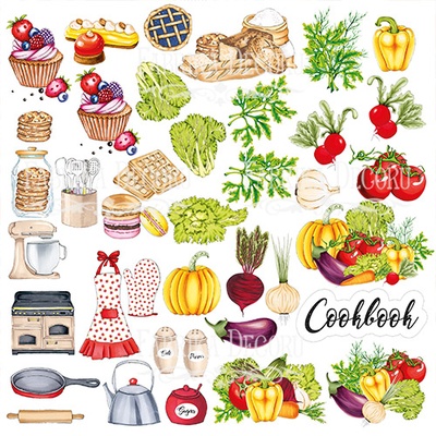 Лист с картинками для вырезания Soul Kitchen, ТМ Фабрика Декора