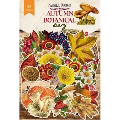 Набор высечек коллекция Autumn botanical diary 63 шт, ТМ Фабрика Декора.