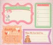 Книга наклеек - Grant Studios - Baby Girl, - La De Dah, 5 листов на детскую тематику