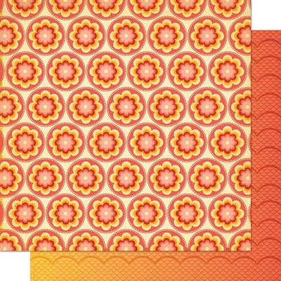 Лист скрапбумаги Cosmo Cricket - CORAL BLOOMS - SALT AIR - 30х30 см, двусторонний
