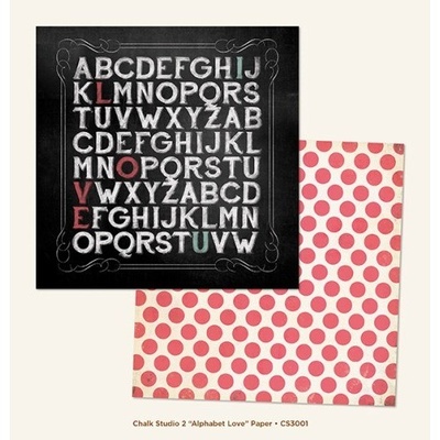 Лист скрапбумаги My Mind's Eye Alphabet Love, 30х30 см, двусторонняя