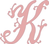 Лезвие Lace Flourish Letter K от Cheery Lynn Designs
