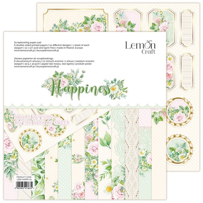 Набір паперу для скрапбукінгу Lemoncraft - Happiness, 30.5х30.5 см