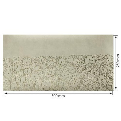 Отрез кожзама с тиснением  золотой фольгой Golden Clocks Beige 50 х 25 см, ТМ Фабрика Декора