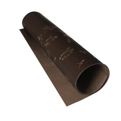 Отрез кожзама с тиснением  золотой фольгой Golden Dill  Chocolate 50 х 25 см, ТМ Фабрика Декора