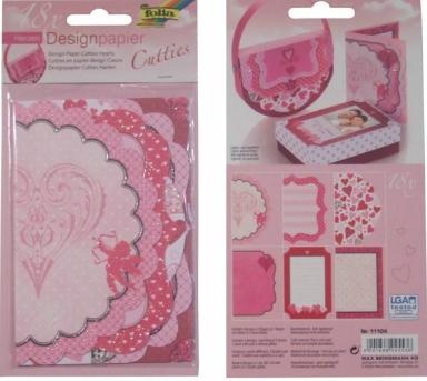 Мини карточки отрывные от Folia - Design Paper Mini "Catties", Hearts