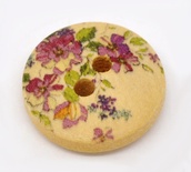Деревянная пуговица Flower B12760,  диаметр 15 мм, 1 шт.