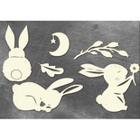 Набір чипбордів Sweet bunny 10х15 см #707, колір молочний, ТМ Фабрика декору