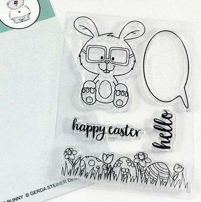 Набор штампов Gerda Steiner - Nerdy Easter Bunny 3x4 Clear Stamp Set
