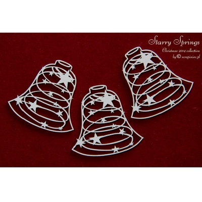 Чипборд Scrapiniec - Колокольчики Starry Springs, 3 штуки