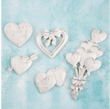 Набор украшений от Prima Marketing - Shabby Chic Treasures Resin Embellishments - Hearts,  5 шт