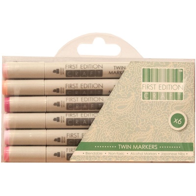 Набор алкогольных маркеров от First Edition - Twin Markers - Pinks, розовые, 6 шт.