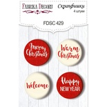 Набор скрапфишек 4шт Our warm Christmas 429, ТМ Фабрика Декора