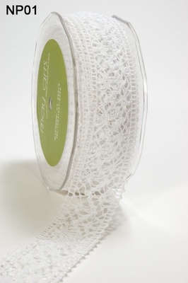 Лента от May Arts - Crochet Ribbon, цвет белый, 3,8 см, 90 см