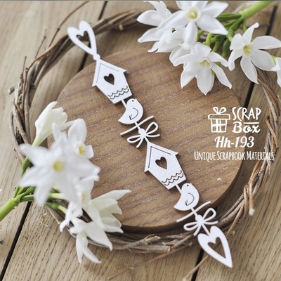 Чипборд ScrapBox - Подвеска из птичек и домиков Hh-193