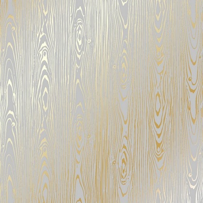 Лист односторонней бумаги с фольгированием Golden Wood Texture Gray, ТМ Фабрика Декора