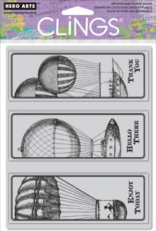 Набор резиновых штампов Hero Arts - Flying Airships, c оснасткой