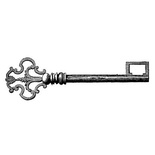 Акриловый штамп Stamp Vintage Key RE022 Ключ, размер 5,9 * 2 см