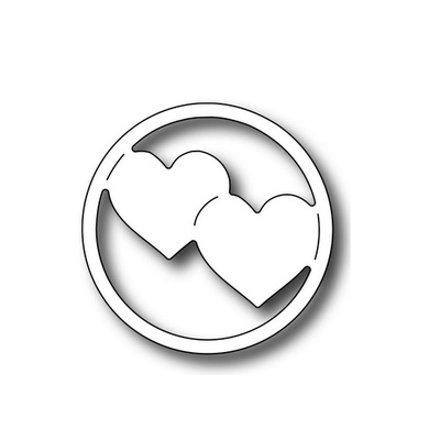 Лезвие Frantic Stamper - Precision Die - Round Vignette Hearts Insert