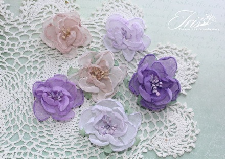 Набор цветов Royalty flowers Сиренево-бежевый микс, ТМ Iris, 6 шт