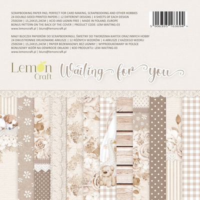Набір паперу для скрапбукінгу Lemoncraft - Waiting for you, 15х15 см