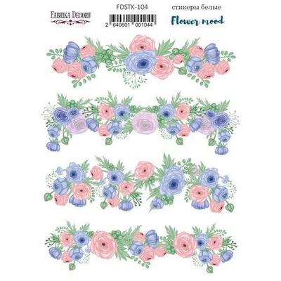 Набор наклеек (стикеров) Flower mood 104, ТМ Фабрика Декора