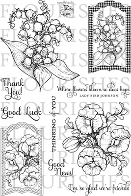 Набор акриловых штампов от Flourishes - Botanical Bookplates Vol. 2