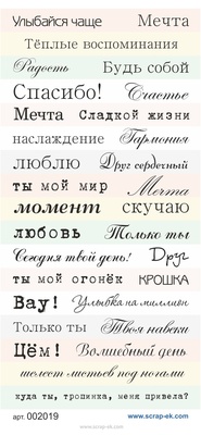 Надписи на все случаи жизни, русский язык, розмер 9х20 см