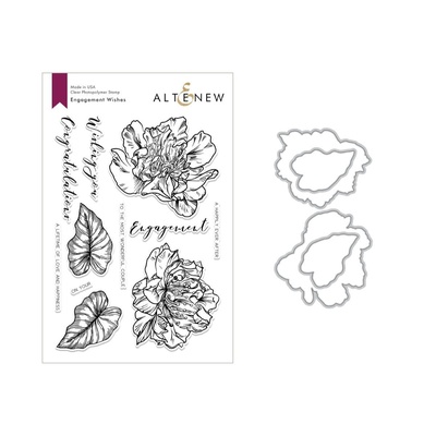 Ножи и штампы от Altenew - Engagement Wishes Stamp & Die Bundle