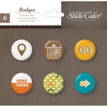 Самоклеющиеся украшения-фишки Studio Calico - Here And There Self-Adhesive Badges