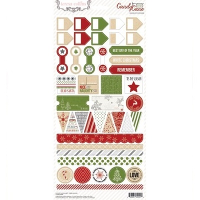 Набор наклеек Teresa Collins - Candy Cane Lane - Decorative Stickers