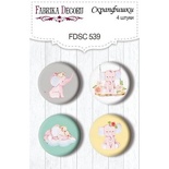 Скрапфишки набор 4шт My cute Baby elephant girl 539, ТМ Фабрика Декора