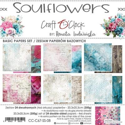Набір скраппаперу Craft O'Clock - Soulflowers, 20,3X20,3 см - Basic