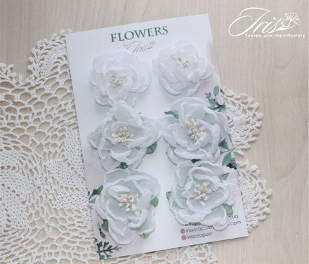 Набор цветов Royalty flowers Белые, ТМ Iris, 6 шт