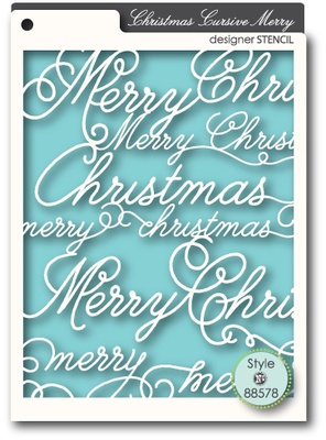 Маска от Memory Box - STENCILS- Cursive Merry