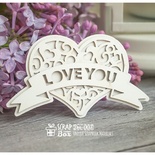 3d чипборд ScrapBox - Сердце с лентой Dm-003