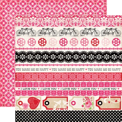 Лист скрапбумаги от Echo Park - Border Strips Paper - двусторонняя, 30х30 см
