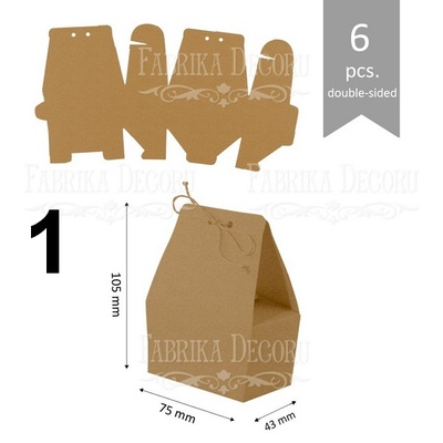 Набор картонных заготовок 004, ТМ Fabrika Dekoru, 6 штук, выбор цвета