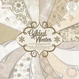 Полный набор новогодней бумаги от First Edition - Gilded Winter, 15х15 см, 64 листа