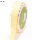 Лента GrosGrain/Dots, цвет желтый/белый, ширина 1, 6 см, 90 см