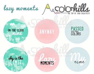 Набор бумаги, фишек и штампов от Color Hills - Коллекция Lazy moments, 16 элементов