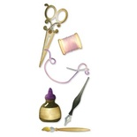 Ножи от Sizzix - Sizzlits Die Set 3PK - Sewing & Writing Set - Швейные и Письменные Принадлежности, 3 шт