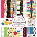 Набор кардстока от Doodlebug Cardstock - back to school, двусторонний, 30,5 x 30,5 см