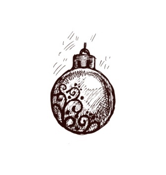 Акриловый штамп Christmas Stamp SR026 Новогодний шар, размер 1,6 * 2,8 см