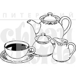 Штамп от Питерского Скрапклуба - Англия. Чай 5 O’Clock, 5х3 см